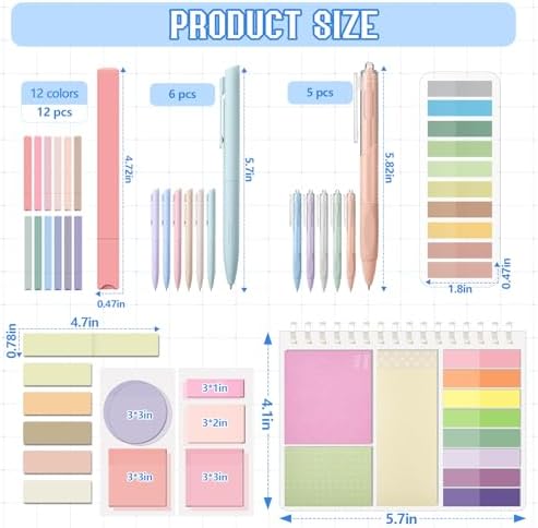 Jutom 41 Pcs Aesthetic Book Annotation Kit with Pencil Bag Bible Journaling Kit Notebook Sticky Note Tab Highlighter Black Ink Pen Page Marker School Office Supplies Bible Lover Gift (Black)