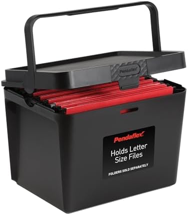 Pendaflex Portable File Box, Letter Size, 14.25" x 9.25" x 11", Black
