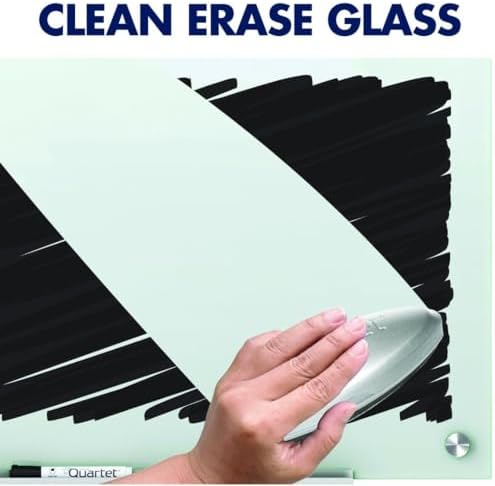Quartet Whiteboard, Glass Dry Erase Board, Magnetic, 6' x 4', Infinity Frameless Mounting, White Surface, Accessory Tray, 1 Dry Erase Marker and 2 Glass Board Magnets (G7248W)