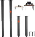 VEVOR Adjustable Table Legs, 24-40 in Square Steel Furniture Legs, 1200 lbs Max Load Heavy Duty, Quick Installation, Ideal for Home Office Desk DIY, Coffee Dinner Bar Tables, Workbenches, 4 PCS, Black