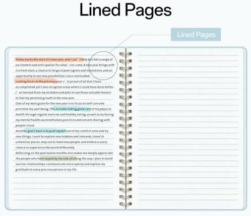 Hardcover Spiral Notebooks, 8.3" x 6.3" Lined Journal Set, 100 GSM Bleed-Resistant Paper, 200 Pages Twin-Wire Bound Notebook with Elastic Band & Category Stickers for Office, School