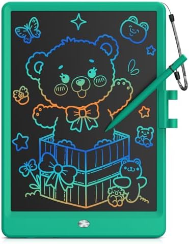 Bravokids 10 Inch LCD Writing Tablet for 3-8 Year Olds - Electronic Drawing Pad and Doodle Board as Educational Birthday Gifts for Girls and Boys (Dark Green)