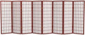 Red Lantern 4 ft. Short Window Pane Shoji Screen - Rosewood - 8 Panels