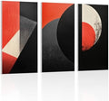 UMIACOUSTICS 3 Pcs 0.7Inch Thick Art Acoustic Panels,Decorative Acoustical Wall Panels, Sound Absorbing Art Panels for Home, Office, Hotel, Vermilion-Trace