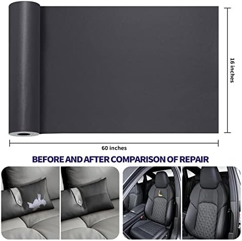 Leather Repair Patch Tape Kit, Self Adhesive Leather Repair for Furniture, Couch, Sofa, Car Seats,Office Chair,Vinyl Repair Kit.60inx16in