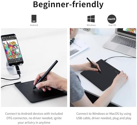 GAOMON S620 Graphics Drawing Tablet, 6.5x4, 8192 Pressure & 4 Hot Keys