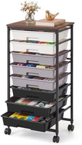 VASAGLE Rolling Cart with Drawers, Craft Organizers and Storage, Black