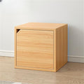Timber Vertical or Horizontal Organizing Shelf with 1 Cabinet Closed Back Modular Cube Storage Unit Book Storage Bookshelf, Step Shelf, Glass Small Bookcase, Square Grid Cabinet Wood Wood Door