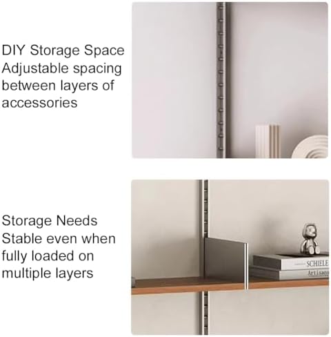 Rygcrud DIY Home Office Bookcase, 4 Tier Shelves with Storage Cabinet, Wall Mount Open Display Closet System for Book Clothing Organizer(200x240cm)