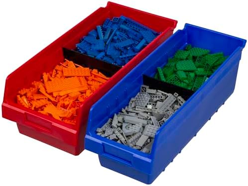 Akro-Mils 30088 Plastic Nesting ShelfMax Storage Bin Box, 18x8x6-Inch, Red (8-Pack)