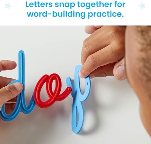 hand2mind Cursive Connecting Lowercase Letters, Tactile Letter Tracing, Cursive Alphabet Handwriting Practice, Fine Motor Activities, Homeschool Supplies, Classroom Manipulatives for Elementary School