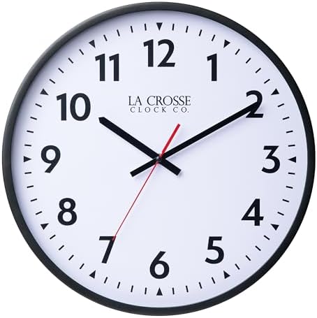 La Crose Clock 404-3841-INT 16-Inch Commercial Silent Sweep Analog Quartz Clock