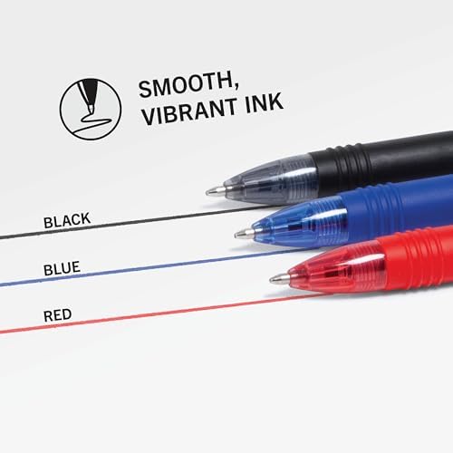 Zebra Pen Z-Grip Retractable Ballpoint Pen, Black, Blue, Red, 1.0mm, 24-Pk