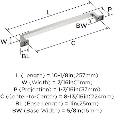 Amerock 8-13/16" Westerly Polished Nickel Drawer Pull