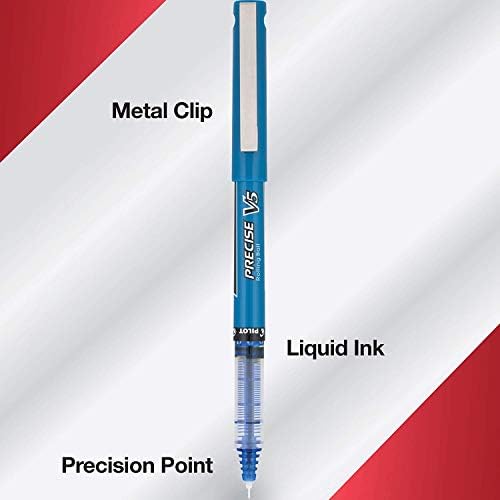 PILOT Precise V5, Extra Fine Point 0.5 mm Blue Pens, Blue, Pack of 14