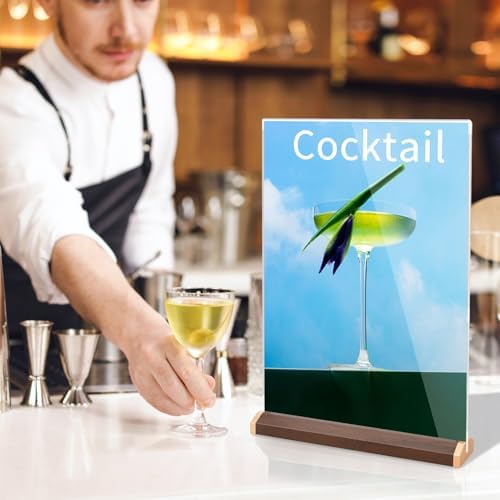LIANHELILAI 2 Pack 8.5X11 Acrylic Sign Holder Double-side Display Stand Vertical Tabletop for Coffee Shop/Restaurant Menu Stall/Exhibitions/Hotel/Office Display Show Holder