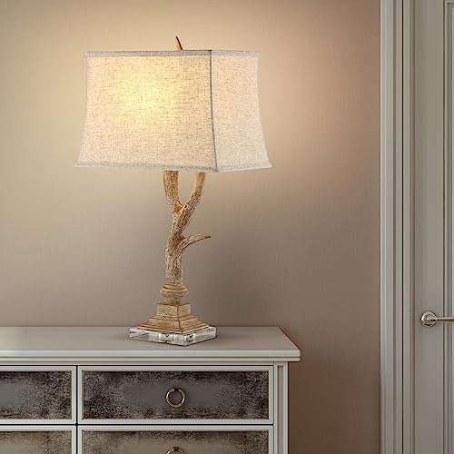 JONATHAN Y Antler 29.5" Rustic Resin Crystal Metal Table Lamp, Beige/Clear