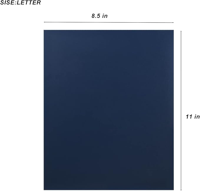 HOUYEE 25 Pack 12mil Binding Presentation Covers, Navy Blue,Sand-Textured | Plastic Back Binding Covers, Letter Size 8.5 x 11 Inch Binding Polyovers, Square Corners, Un-Punched, Office School Supplies