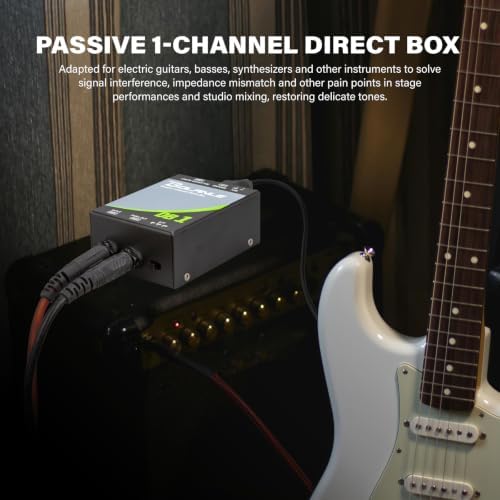 Bolanle DB1 Passive 1-Channel DI Box, Reamp Hum Eliminator XLR Mono