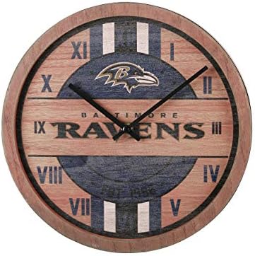 FOCO NFL Wooden Barrel Wall Clock