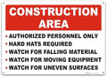 BRIMAR Construction Area Rules Sign, 14 X 10-Inch Aluminum, Weatherproof
