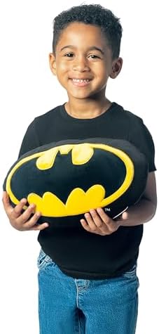 Northwest Batman Classic Logo Cloud Pillow 12" – Superhero Plush Stuffed Toy, Kids & Adults Room Decor, Gift for Batman Fans