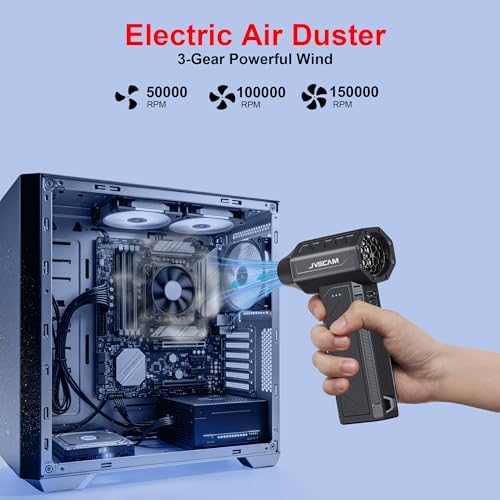 Compressed Air Duster&Vacuum Cleaner, 3-in-1 150000RPM Cordless Air Blower