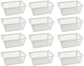 YBM HOME Plastic Perforated Storage Basket Bin Office Drawer, Shelf Desktop Countertop Tray Organizer 32-1188 (12, White)