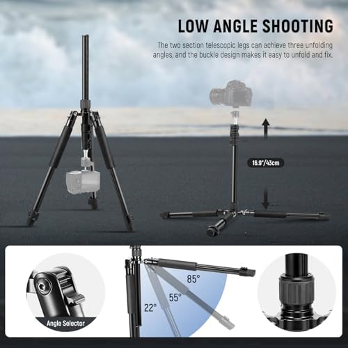 NEEWER Photography Light Stand, 1.5-6.4ft/47-195cm Reversible Aluminum