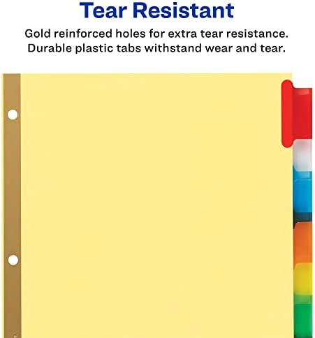 Avery 8-Tab Binder Dividers for School,Medical Office Supply,or Home Organization,Insertable Multicolor Big Tabs,Sets (11111),(Pack of 48)