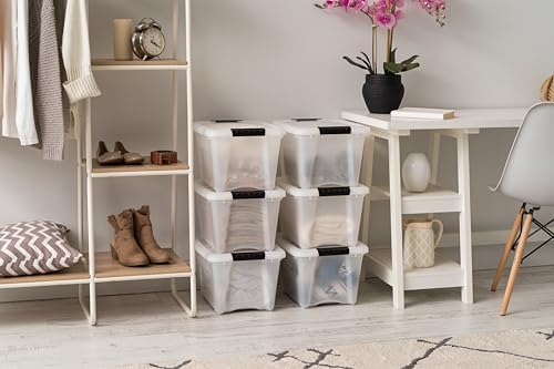 IRIS USA 6-Pack 19 Quart Storage Bins with Lids, Pearl