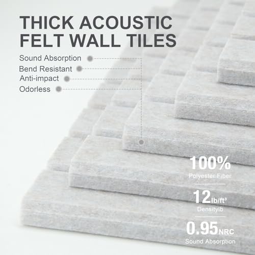 0.47" Thick Felt Pin Board 36"x24" Large Cork Board Alternative 6 Pack 11.81"x11.81"Felt Bulletin Board Wall Tiles Notice Board with 30 Pushpins for Home Office School(Fine-Light Camel)