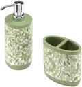 Avanti Linens - Bath Set, 2pc Countertop Accessories, Resin Toothbrush Holder & Lotion Pump (Stratford Collection, Green)