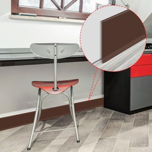 LSGCQ Vinyl Baseboard Molding Trim 4 Inch Self-Adhesive Vinyl Wall Base