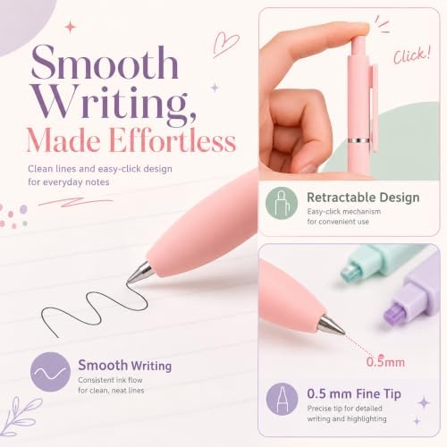 Aesthetic School Supplies Pen Highlighter - Bible Writing Correction Set | 27 Pcs Cute Stationery Set Bible Note Taking Supplies Aesthetic Highlighter Pencil Case Bag Study Supplies for School College
