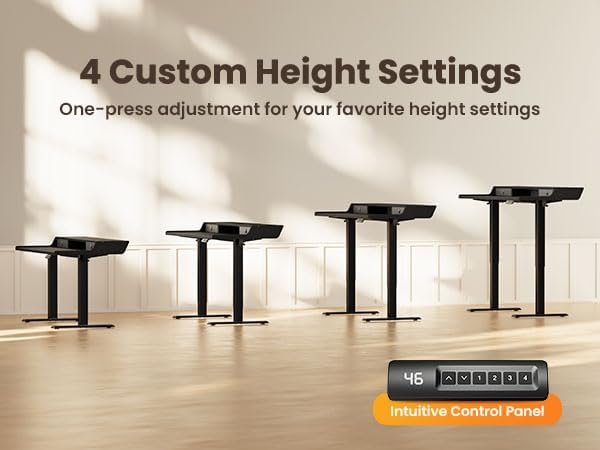 ErGear Electric Standing Desk with Drawers, 55″ x 28″ Gaming Table Compatible Monitor Stand, Stand up Desks, Home Office Height-Adjustable Desk with Storage Shelf, 4 Preset Heights, Black