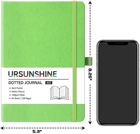 Dotted Journal/Notebook - Dot Grid Hard Cover Notebook, 5.3'' x 8.26''