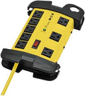 Tripp Lite Eaton TLM825SA Heavy Duty Power Strip with Surge Protection, 8 Outlets, 3900 Joules, Yellow Metal Housing, 25ft Cord, Keyhole Mounting Slots, Cord Wrap, Industrial Garage Work Shop Bench