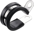 LOKMAN 20 Pack 5/8 Inch Stainless Steel Cable Clamp, Rubber Cushioned Insulated Clamp,Conduit Wire Holder Strap Clips for Tube, Pipe or Wire Cord Installation