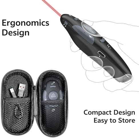 2 Unit Presentation Clickers, Wireless Presenter Remote with Case