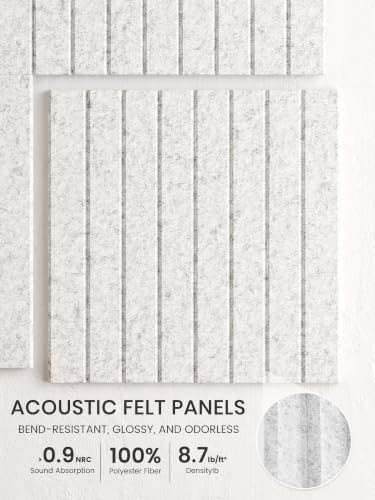 Bumusty 48"x 36" Large Felt Bulletin Board Tiles, Light Gray