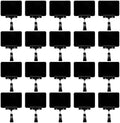 20Pack Mini Chalkboard Signs with Rotatable Clip, Erasable Double Sided Blackboard Clips Plastic Merchandise Sign Display Clip Holder for Food, Store Signs Displays (Black)