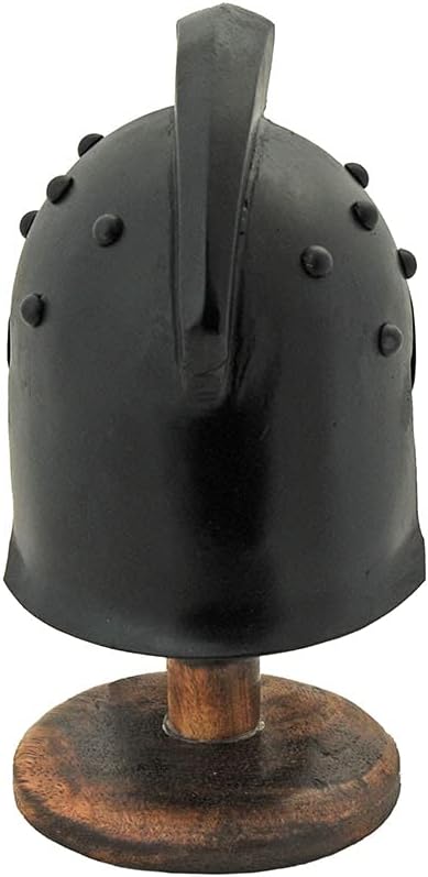 Szco Supplies Inc India Made 230976 8.5 x 4" Black Finish Wooden Stand Mini Gladiator Helmet for Adult History/Cosplay Enthusiasts