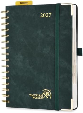 POPRUN Daily Planner 2027 One Page Per Day, 6" x 8.5", Day Calendar Book