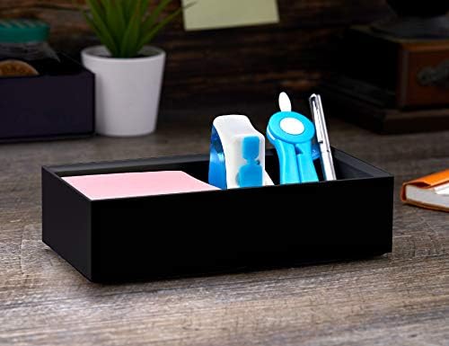 Bostitch Office Konnect Accessory Tray & Storage Cup Bundle, Desktop, Black