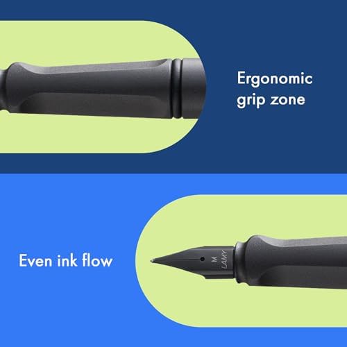 LAMY safari umbra - Fountain Pen with ergonomic grip & polished steel nib in size EF - ideal for any Writing & Calligraphy - including LAMY T 10 blue cartridge - Right-Handed