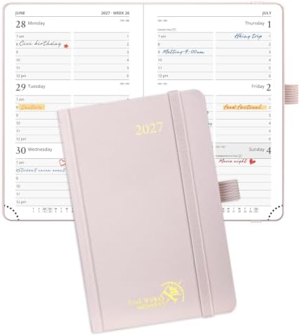 POPRUN Pocket Calendar 2027, Weekly 4" x 6.25" Pocket Calendar for Purse