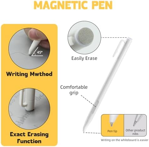 Portable Note Pad with Magnetic Pen &Eraser for Office & School Desk