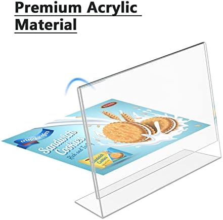 MaxGear Acrylic Sign Holder 4 x 6 Inches 12 Pack, Horizontal L Shape
