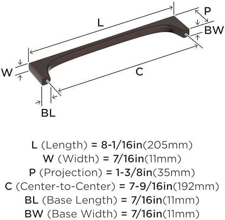 Amerock 7-9/16" Merced Oil-Rubbed Bronze Drawer Pull